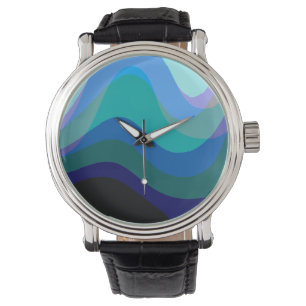 Abstrakt Blue 303 - Groovy Flowing Art Armbandsur