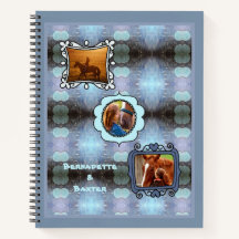 Abstrakt Blue 3 Photo Horse Pet Collage och Namn