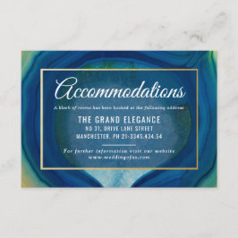 Abstrakt Blue Agate Mönster Bröllop-bostäder Tilläggskort