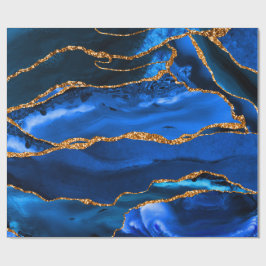 Abstrakt Blue Agate Watercolor Presentpapper