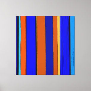 Abstrakt Blue and Orange 930 - Lodrät Rand Canvastryck
