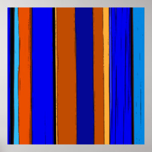 Abstrakt Blue and Orange 930 - Lodrät Rand Poster
