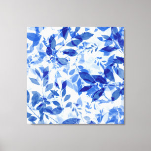 Abstrakt Blue and White Löv Canvastryck
