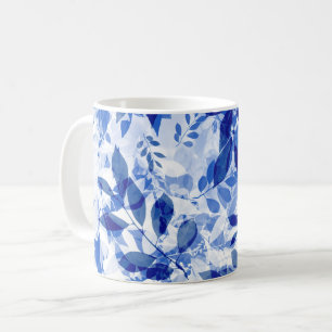 Abstrakt Blue and White Löv Kaffemugg