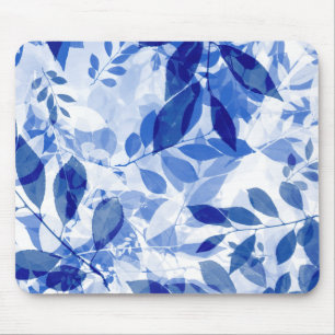 Abstrakt Blue and White Löv Musmatta