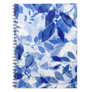 Abstrakt Blue and White Löv Photo Notebook Anteckningsbok