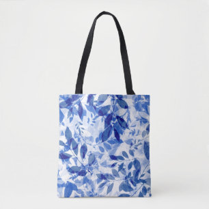 Abstrakt Blue and White Löv Tygkasse
