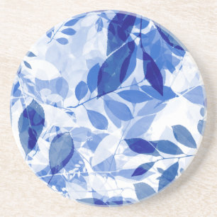 Abstrakt Blue and White Löv Underlägg