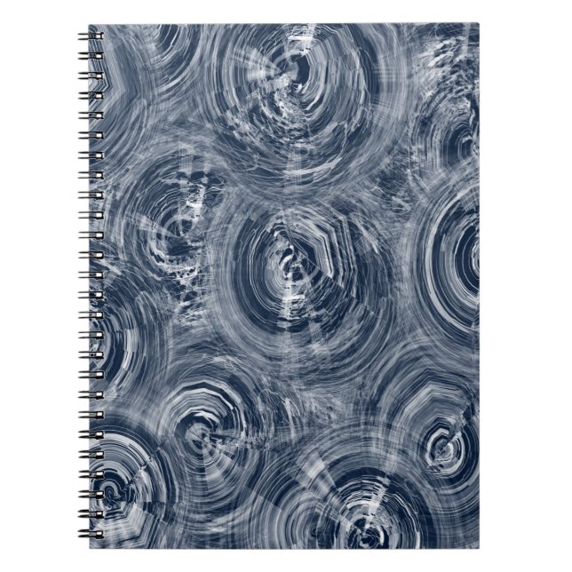 Abstrakt Blue and White Swirl Mönster Anteckningsbok (Framsidan)