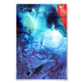 Abstrakt Blue Batik Mönster Fototryck