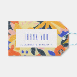 Abstrakt Blue Bröllop Personligt bröllp Tack Presentetikett