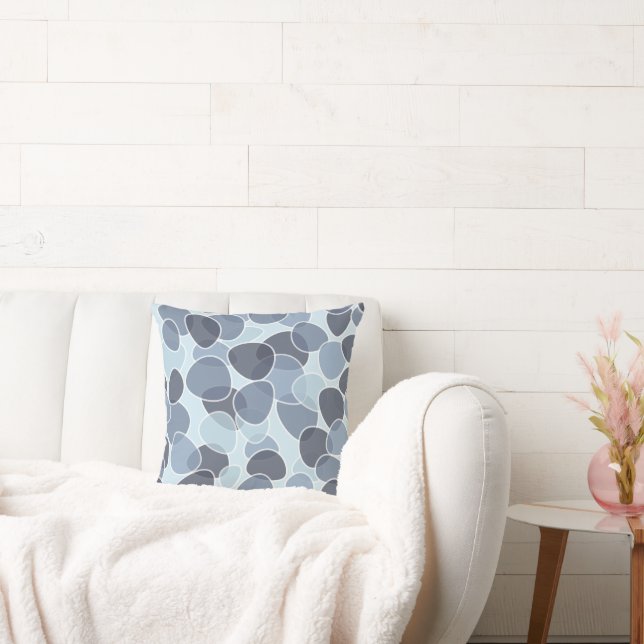Abstrakt Blue Bubbles Mönster Kudde (Soffa)