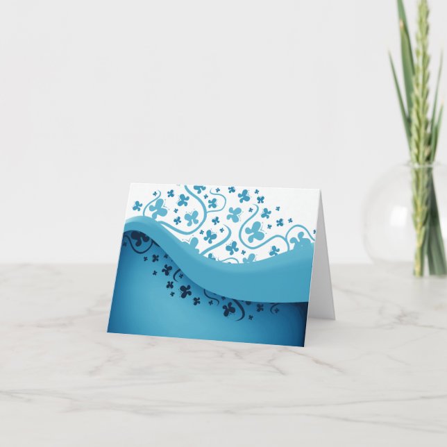 Abstrakt Blue Butterflies Notecards Kort (Framsida)