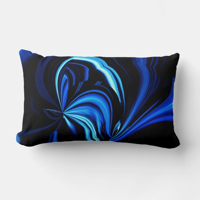 Abstrakt Blue Butterfly Dekorativ kudde (Framsida)