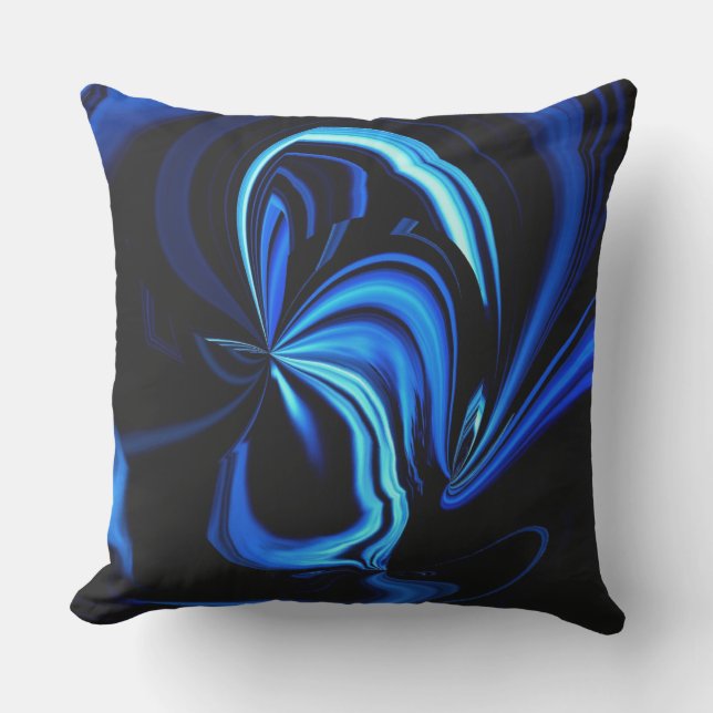 Abstrakt Blue Butterfly Dekorativ kudde (Framsida)