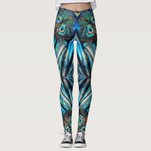 Abstrakt blue butterfly leggings