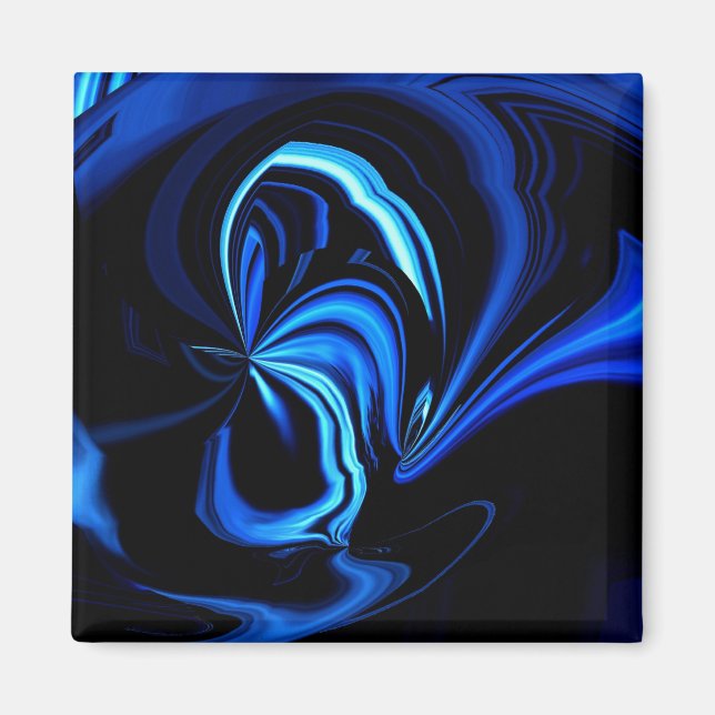 Abstrakt Blue Butterfly Magnet (Framsidan)