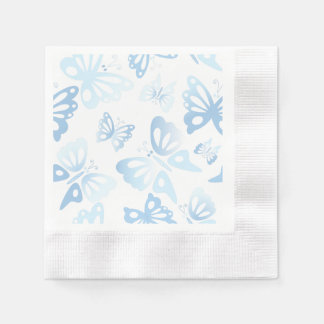 Abstrakt Blue Butterfly Print Mönster Pappersservett