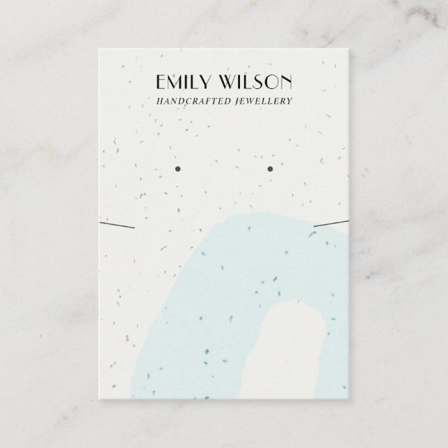 ABSTRAKT BLUE CERAMISK NECKLAS ÖKAD VISNING VISITKORT (Framsida)