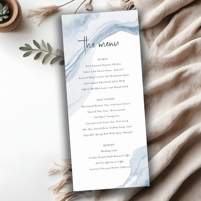 Abstrakt Blue Coastal Beach Wedding Program (Skapare uppladdad)