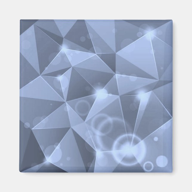 ABSTRAKT BLUE CRYSTALS DIGITAL TAPET BAKGRUND MAGNET (Framsidan)