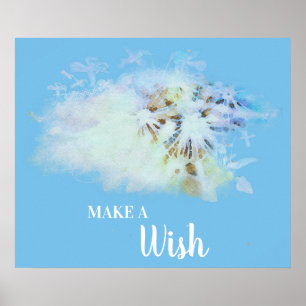 *~* Abstrakt Blue DANDELION - Poster önskningar