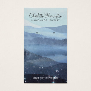 Abstrakt Blue Earring Jewelry Visning Cards Visitkort