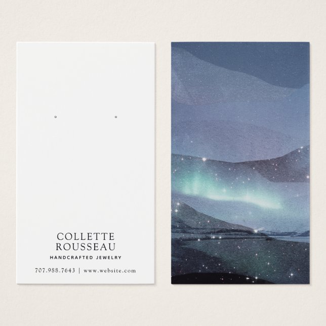 Abstrakt Blue Earring Jewelry Visning Visitkort (Framsida & baksida)