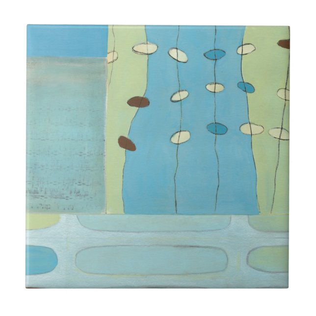 Abstrakt Blue Egg Parad Kakelplatta (Framsidan)