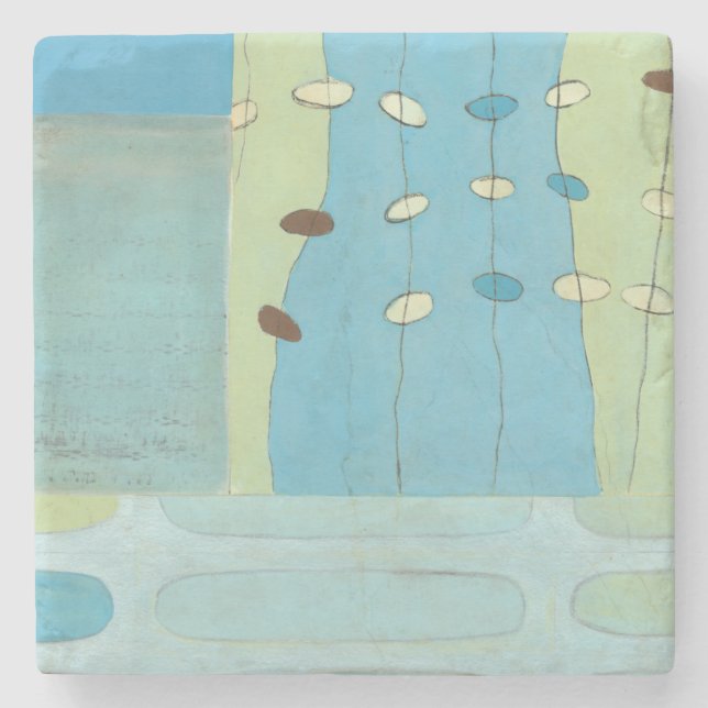 Abstrakt Blue Egg Parad Stenunderlägg (Framsidan)