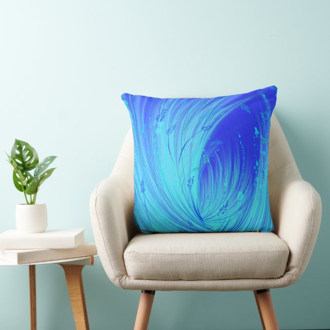 Abstrakt Blue Enchanted Garden Kudde (Stol)