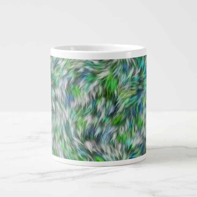 Abstrakt Blue Fabric Struktur-bakgrund Jumbo Mugg (Framsidan)