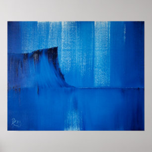 Abstrakt Blue Fair Head Irish Art Print Poster