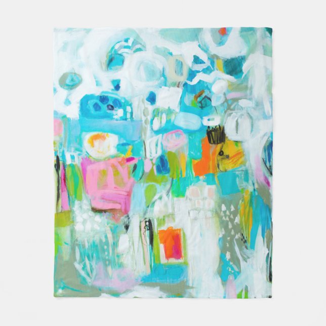 Abstrakt Blue Fleecefilt (Framsidan)