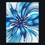 Abstrakt Blue Flower Art Deco Poster<br><div class="desc">Abstrakt Blue Flower Art Deco,  den här moderna konsthandboken har en Abstrakt Blue Flower-illustration.</div>