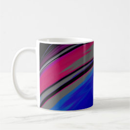 Abstrakt Blue Grått Magenta Fractal Swirl Kaffemugg