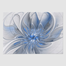 Abstrakt Blue Grått Watercolor Fractal Art Flower