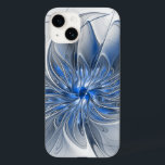 Abstrakt Blue Grått Watercolor Fractal Art Flower<br><div class="desc">En unik fantasi-blomma med blå nyanser och grått,  abstrakt och elegant. Ovanlig design för din dekorativa blommigt iPhone 14 fodral eller mer.</div>