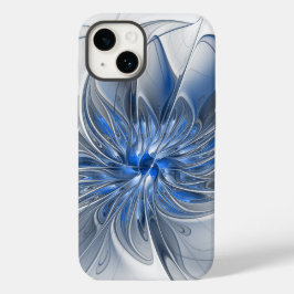 Abstrakt Blue Grått Watercolor Fractal Art Flower