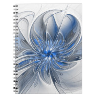 Abstrakt Blue Grått Watercolor Fractal Art Flower