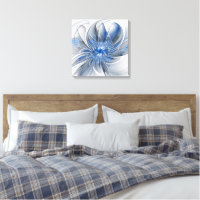 Abstrakt Blue Grått Watercolor Fractal Art Flower