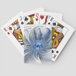 Abstrakt Blue Grått Watercolor Fractal Art Flower Casinokort