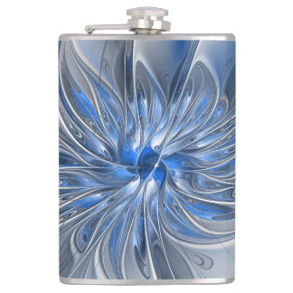 Abstrakt Blue Grått Watercolor Fractal Art Flower Fickplunta
