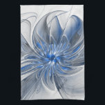 Abstrakt Blue Grått Watercolor Fractal Art Flower Kökshandduk<br><div class="desc">En unik fantasi-blomma med blå nyanser och grått,  abstrakt och elegant. Ovanlig design för din dekorativa blommigt kökshandduk med mera.</div>