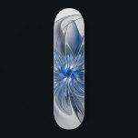 Abstrakt Blue Grått Watercolor Fractal Art Flower Mini Skateboard Bräda 18,5 Cm<br><div class="desc">En unik fantasi-blomma med blå nyanser och grått,  abstrakt och elegant. Utformning för din skateboard med mera.</div>