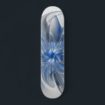 Abstrakt Blue Grått Watercolor Fractal Art Flower Mini Skateboard Bräda 18,5 Cm<br><div class="desc">En unik fantasi-blomma med blå nyanser och grått, abstrakt och elegant. Utformning för din skateboard med mera.</div>