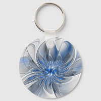 Abstrakt Blue Grått Watercolor Fractal Art Flower