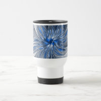 Abstrakt Blue Grått Watercolor Fractal Art Flower
