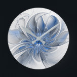 Abstrakt Blue Grått Watercolor Fractal Art Flower Rund Klocka<br><div class="desc">En unik fantasi-blomma med blå nyanser och grått,  abstrakt och elegant. Utformning för din runda akrylväggklocka med mera.</div>