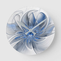 Abstrakt Blue Grått Watercolor Fractal Art Flower